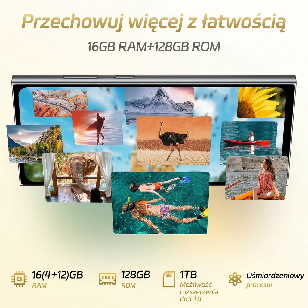 OUKITEL C61 Telefon komórkowy bez simlocka Android 15, Smartfon 16 GB (4+12) + 128 GB / 1 TB, Ekran 6,88" HD+ 90 Hz, Bateria 5150 mAh, Dual SIM 4G / Rozpoznawanie twarzy / Czytnik linii papilarnych / GPS / OTG - Image 5